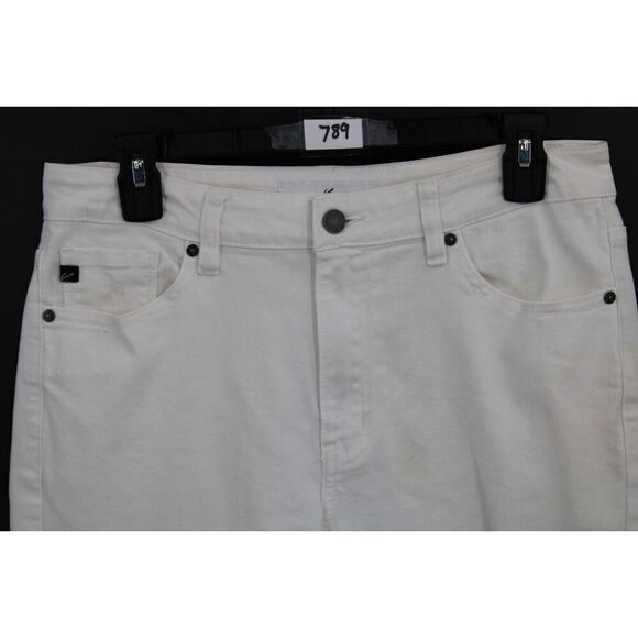 Kancan Estilo White Distressed Raw Hem Denim Jeans 11/29 - Picture 2 of 10
